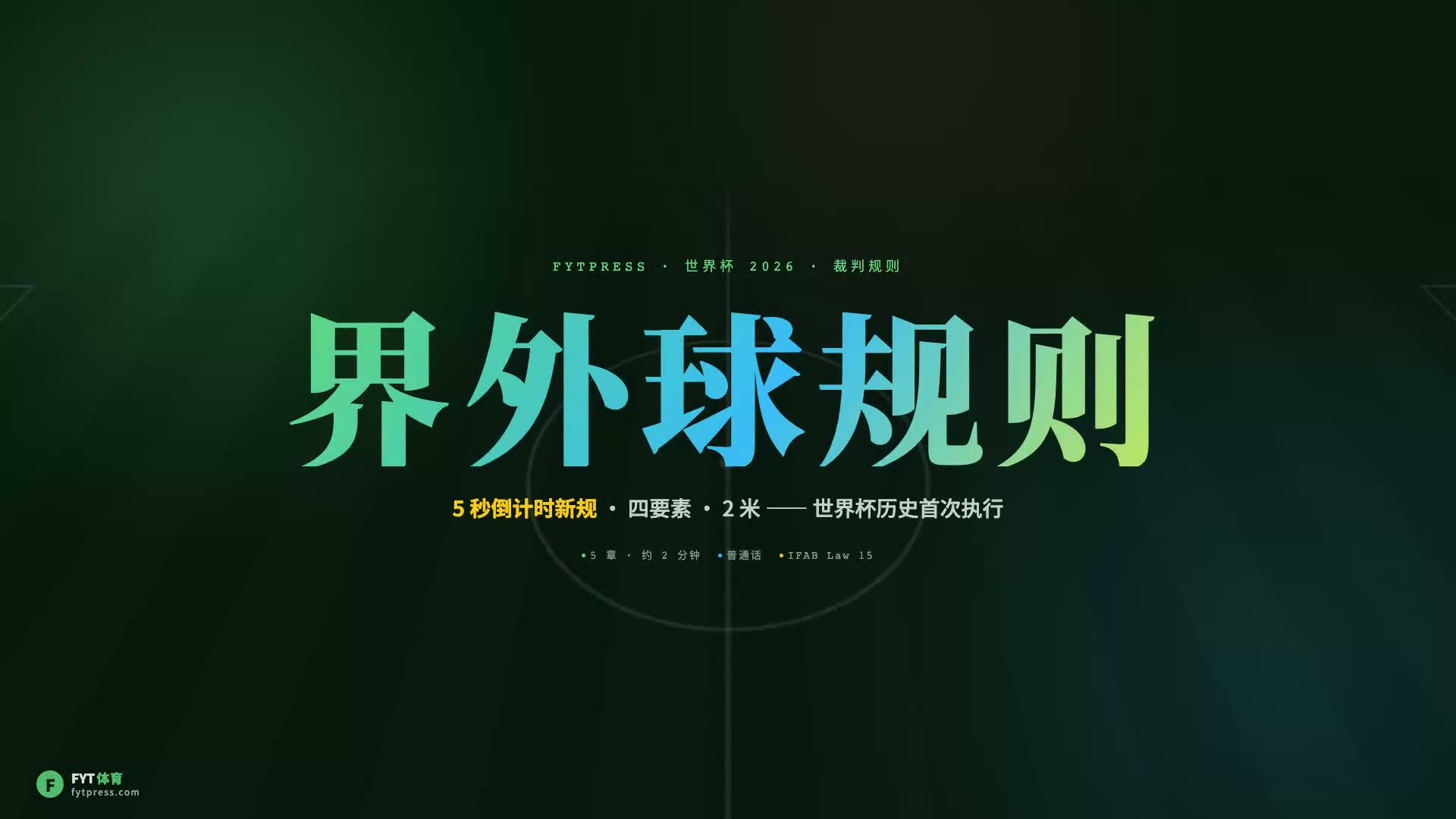 5秒新规 · 3分钟看懂2026世界杯掷界外球规则